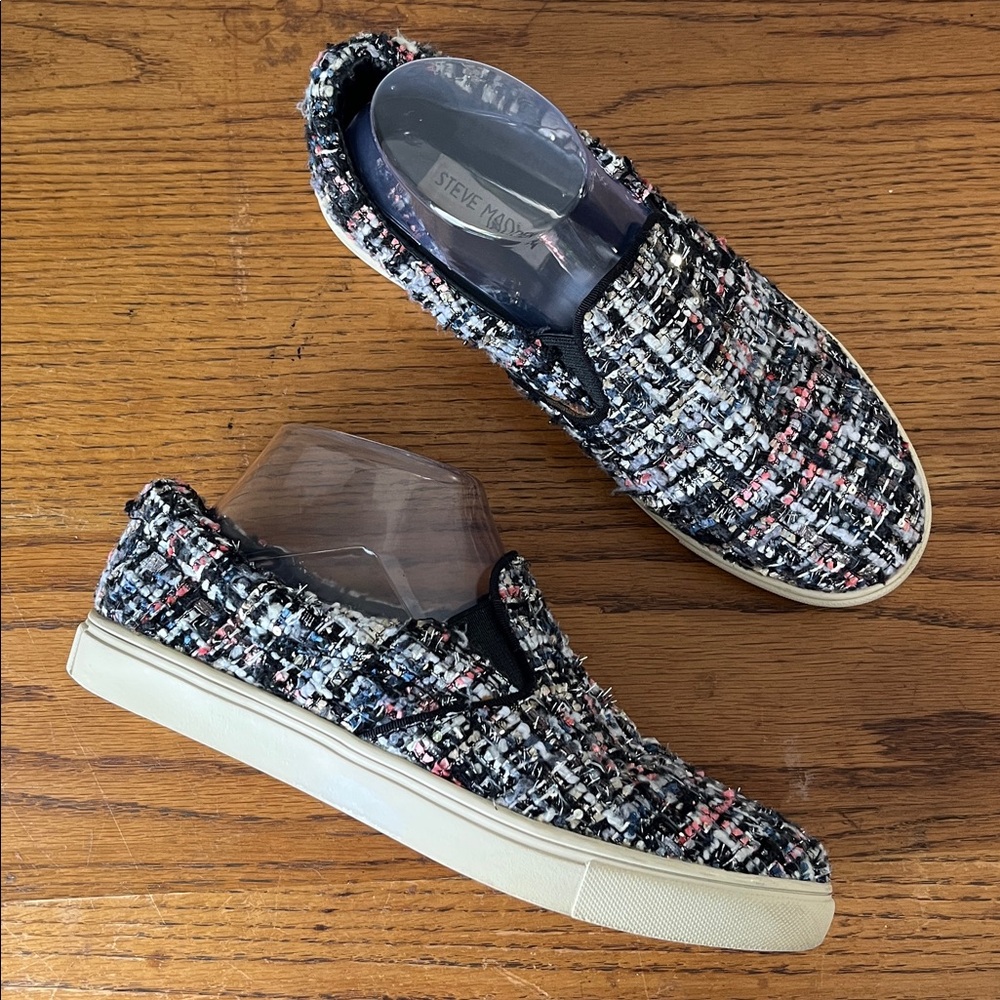 Steve Madden Eccentric Tweed Slip On Sneaker Size 8.5